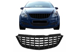 Μάσκα Για Opel Corsa D 06-11 Χωρίς Σήμα Με Κάθετες Γραμμές Μαύρη Ματ 1 Τεμάχιο