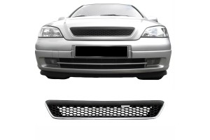 Μάσκα Για Opel Astra G 98-04 Κυψελωτή Χρώμιο/Μαύρη 1 Τεμάχιο