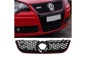 Μάσκα Για Vw Polo 9N3 05-09 Gti Look Κυψελωτή Με Κόκκινο Σιρίτι 1 Τεμάχιο