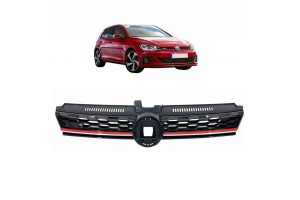 Μάσκα Για Vw Golf Vii (7.5) 16-19 Gti Look Κυψελωτή Με Κόκκινο Σιρίτι Και Βάση Αισθητήρα 1 Τεμάχιο