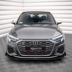 Μπροστινό Spoiler Για Audi A3 8Y 2020+ S3 & S-Line + Flaps Γυαλιστερό Μαύρο Maxton Design