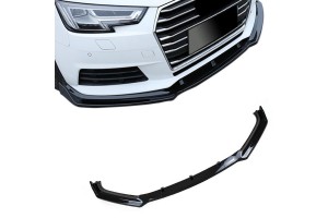 Μπροστινό Spoiler Για Audi A4 B9 15-19 Γυαλιστερό Μαύρο 3 Τεμάχια