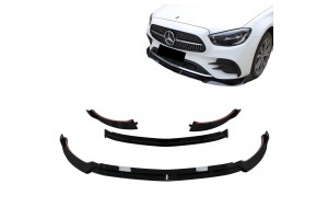 Μπροστινό Spoiler Για Mercedes-Benz E-Class W213 S213 C238 A238 Facelift (2020-Up) Amg Line Μαύρο Γυαλιστερό 3 Τεμάχια