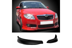 Μπροστινά Spoiler Δεξιά & Αριστερά Για Skoda Fabia 2 (5J) 07-14 Από Abs Πλαστικό 2 Τεμάχια