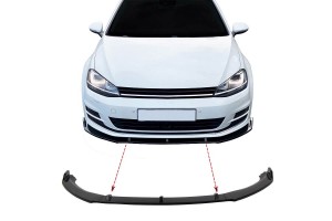 Μπροστινό Spoiler Για Vw Golf Vii (7) 12-20 Standard Έκδοση Glossy Black 3 Τεμάχια