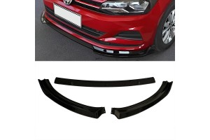 Μπροστινό Spoiler Για Vw Polo Aw 17+ Μαύρο Χρώμα Από Abs Πλαστικό 3 Τεμάχια