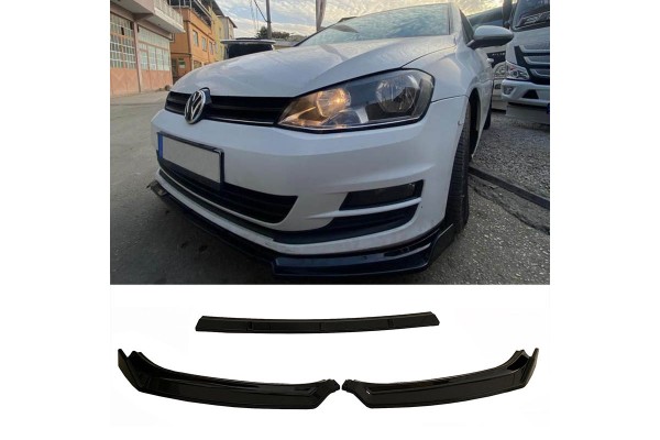 Μπροστινό Spoiler Για Vw Golf Vii (7.5) 17-20 Standard Έκδοση Μαύρο Χρώμα Από Abs Πλαστικό 3 Τεμάχια