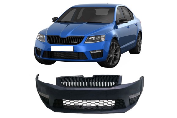 Μπροστινός Προφυλακτήρας Για Skoda Octavia Iii (3) 5E 14-16 Με Μαύρη Μάσκα Rs Look