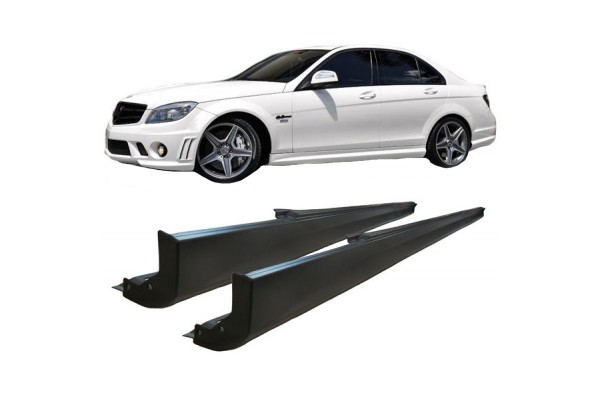 Πλαινά Μασπιέ Για Mercedes-Benz C-Class W204 07-14 C63 Amg Look Από Abs Πλαστικό 2 Τεμάχια