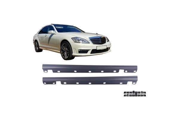 Πλαινά Μασπιέ Για Mercedes-Benz S-Class W221 06-13 Amg S65 Look Κοντό Από Abs Πλαστικό 2 Τεμάχια