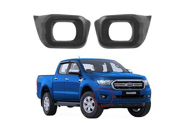 Καπάκια Προβολέα Εμπρός Πλαινά Για Ford Ranger T8 2019+Μαύρα Αριστερό & Δεξί 2 Τεμάχια