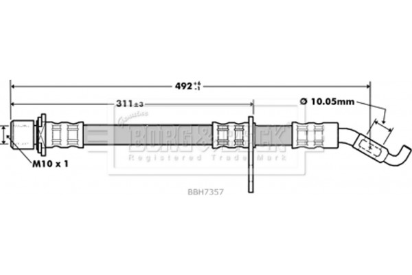 Borg & Beck Ελαστικός Σωλήνας Φρένων - BBH7357