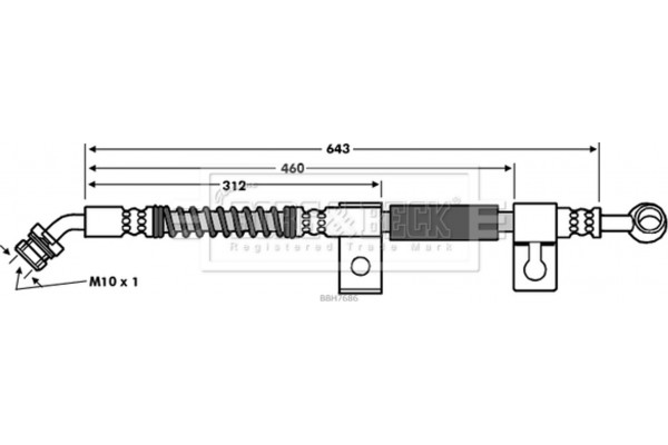 Borg & Beck Ελαστικός Σωλήνας Φρένων - BBH7686