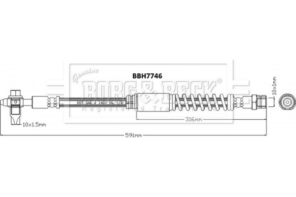 Borg & Beck Ελαστικός Σωλήνας Φρένων - BBH7746