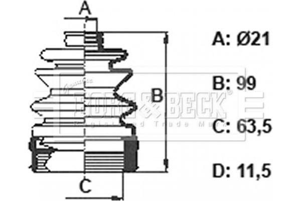 Borg & Beck Φούσκα, Άξονας μετάδ. Κίνησης - BCB6394