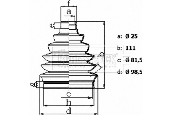 Borg & Beck Σετ φούσκες, Άξονας μετ. κίν. - BCB6436