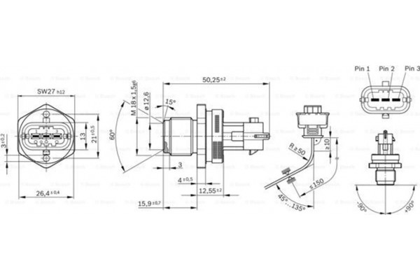 Bosch Αισθητήρας, Πίεση Καυσίμου - 0 281 002 907
