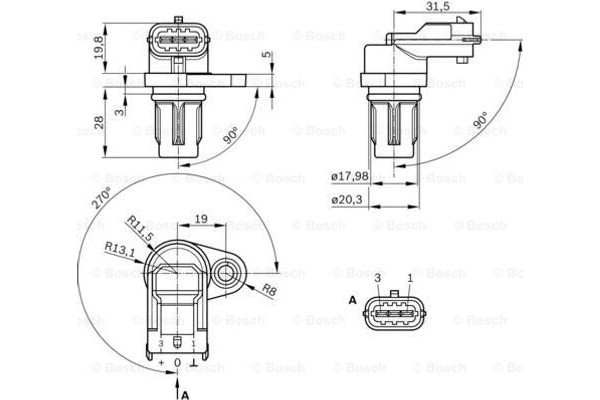 Bosch Αισθητήρας, Θέση εκκεντροφ. Άξονα - 0 232 103 097