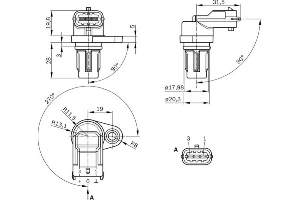 Bosch Αισθητήρας, Θέση εκκεντροφ. Άξονα - 0 232 103 097