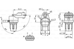 Bosch Αισθητήρας, Θέση εκκεντροφ. Άξονα - 0 281 002 667