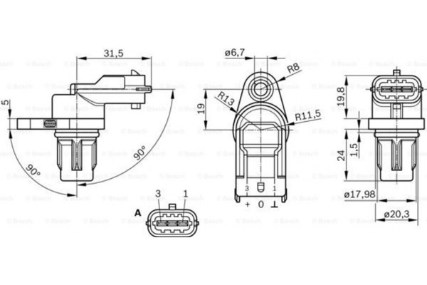 Bosch Αισθητήρας, Θέση εκκεντροφ. Άξονα - 0 281 002 667