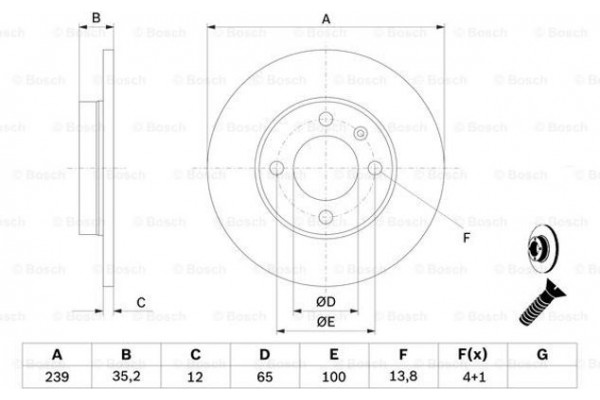 Bosch Δισκόπλακα - 0 986 478 011