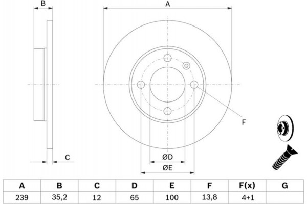 Bosch Δισκόπλακα - 0 986 478 011