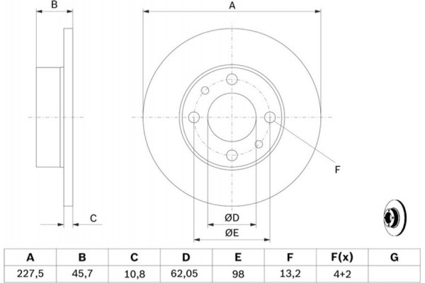Bosch Δισκόπλακα - 0 986 478 063