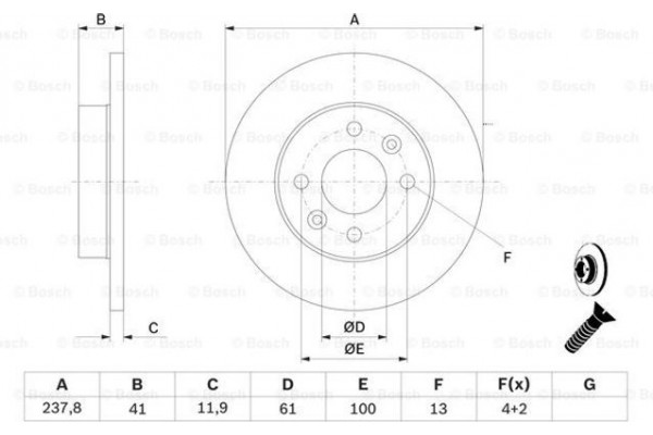 Bosch Δισκόπλακα - 0 986 478 105