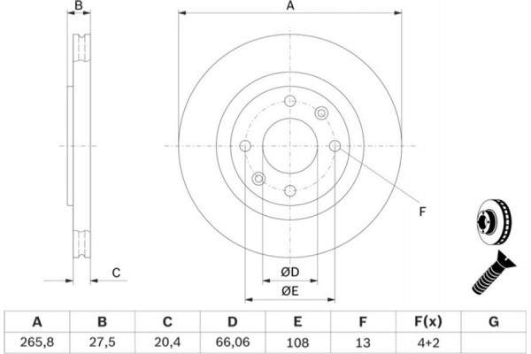 Bosch Δισκόπλακα - 0 986 478 268