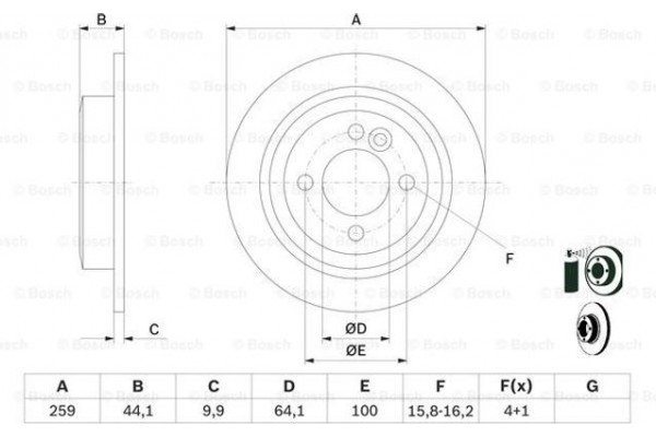 Bosch Δισκόπλακα - 0 986 478 601