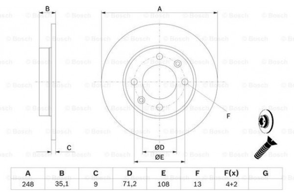 Bosch Δισκόπλακα - 0 986 478 608