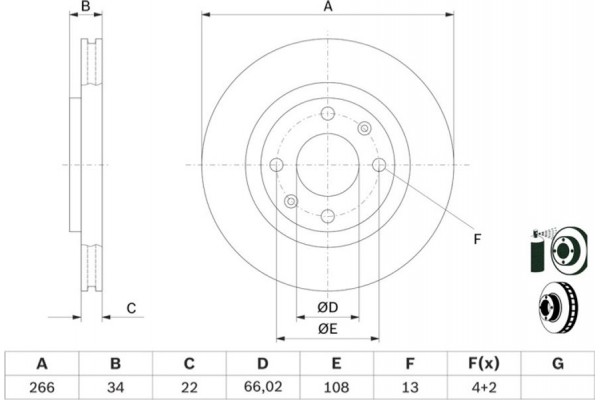 Bosch Δισκόπλακα - 0 986 478 618