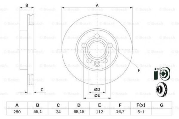 Bosch Δισκόπλακα - 0 986 478 846