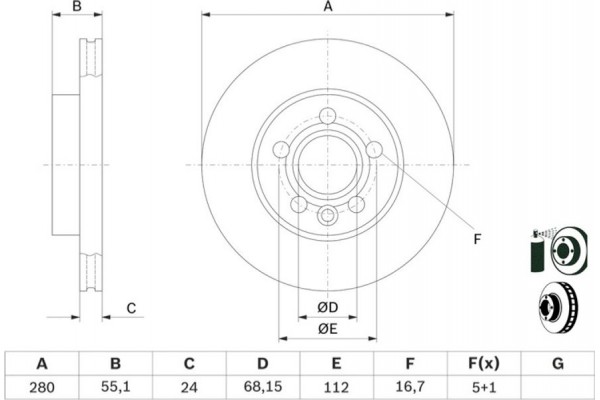 Bosch Δισκόπλακα - 0 986 478 846