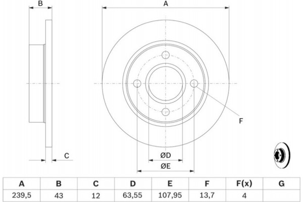 Bosch Δισκόπλακα - 0 986 478 856