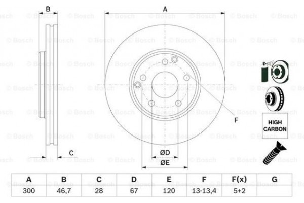 Bosch Δισκόπλακα - 0 986 478 876