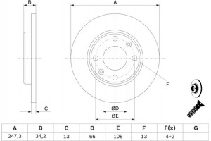 Bosch Δισκόπλακα - 0 986 479 B55