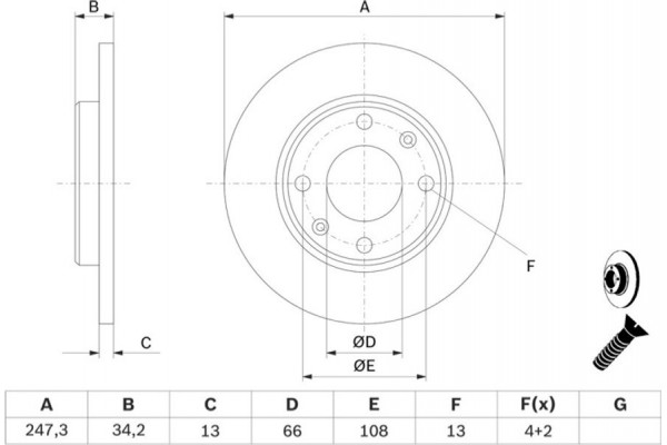 Bosch Δισκόπλακα - 0 986 479 B55