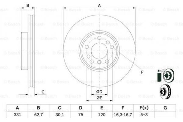 Bosch Δισκόπλακα - 0 986 478 974