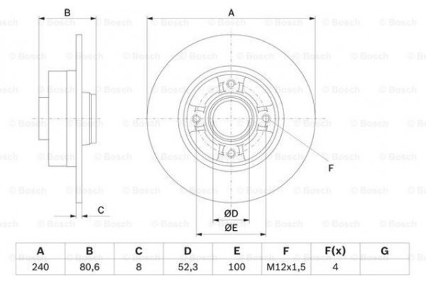 Bosch Δισκόπλακα - 0 986 479 007