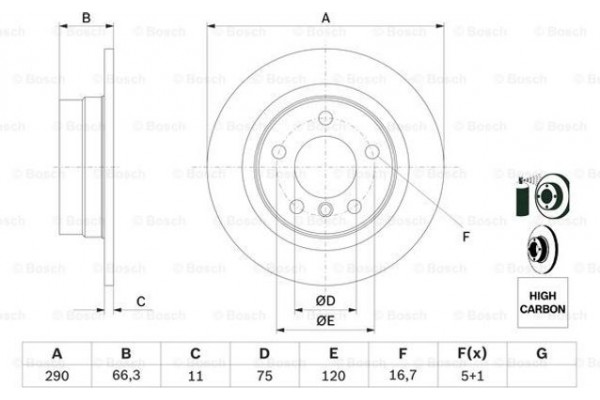 Bosch Δισκόπλακα - 0 986 479 043