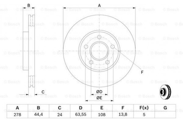 Bosch Δισκόπλακα - 0 986 479 B66