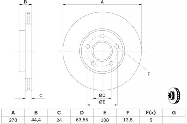 Bosch Δισκόπλακα - 0 986 479 B66 Bosch Δισκόπλακα - 0 986 479 B66