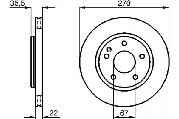 Bosch Δισκόπλακα - 0 986 479 B67 Bosch Δισκόπλακα - 0 986 479 B67