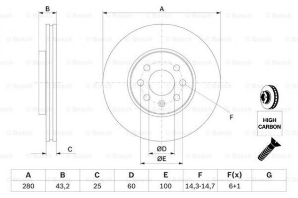 Bosch Δισκόπλακα - 0 986 479 B68