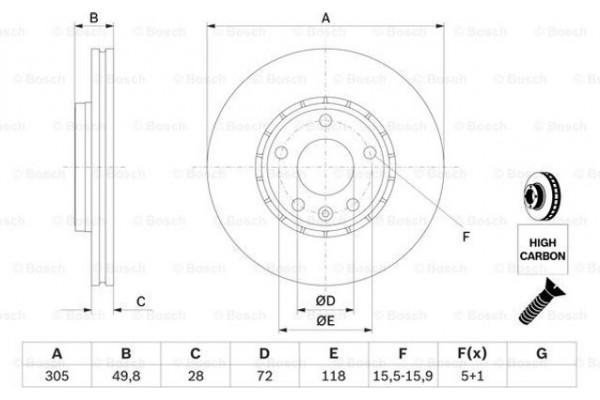 Bosch Δισκόπλακα - 0 986 479 B69