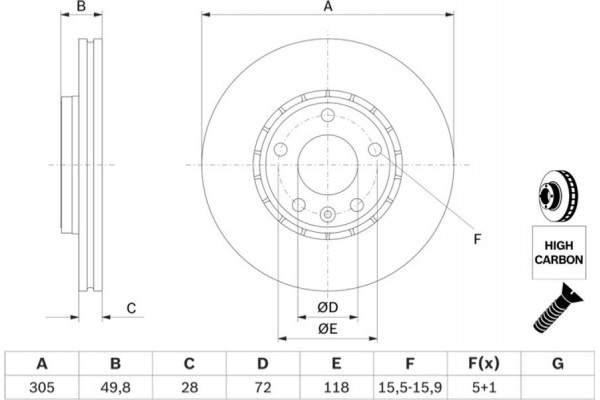 Bosch Δισκόπλακα - 0 986 479 B69