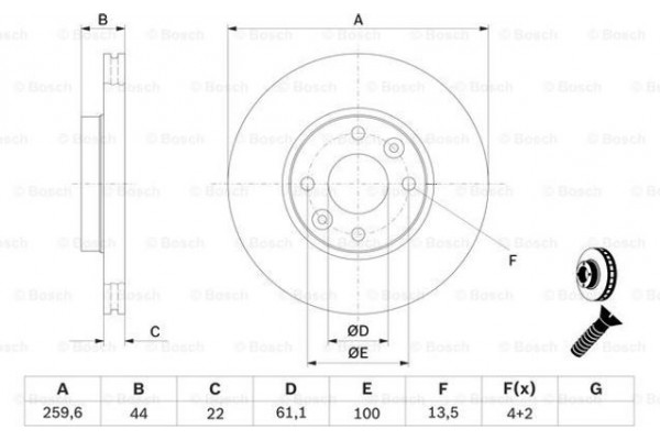 Bosch Δισκόπλακα - 0 986 479 103