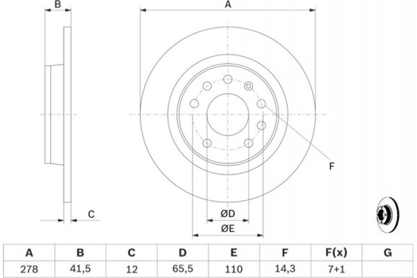 Bosch Δισκόπλακα - 0 986 479 106